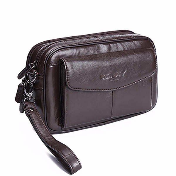 Genuine Leather Business Clutch Bag