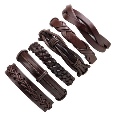 6pcs Vintage Leather Bracelets