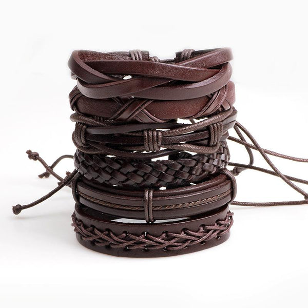 6pcs Vintage Leather Bracelets