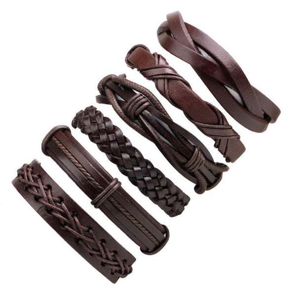 6pcs Vintage Leather Bracelets