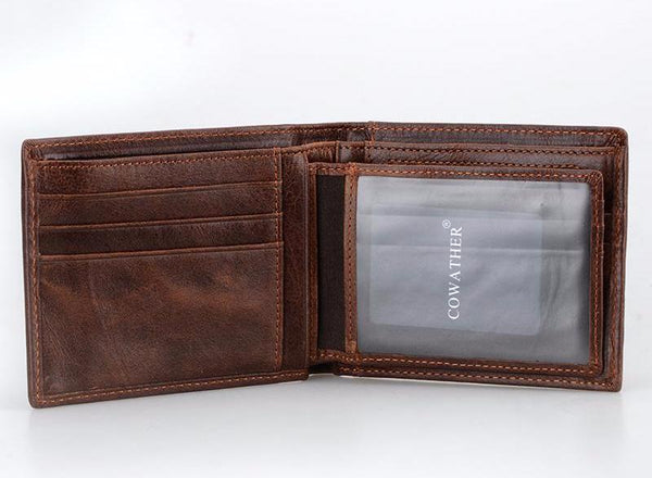 Genuine Leather Short Wallet