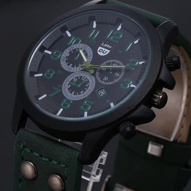 Military Leather Strap Watch