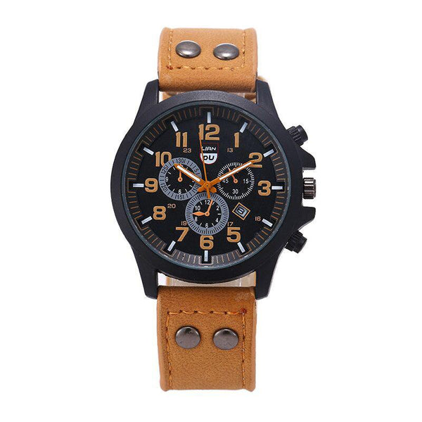 Military Leather Strap Watch