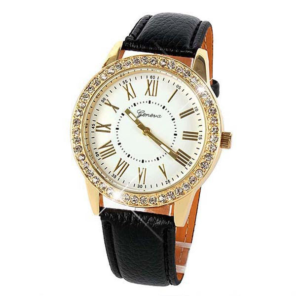 Crystal Luxury Leather Quartz Watch