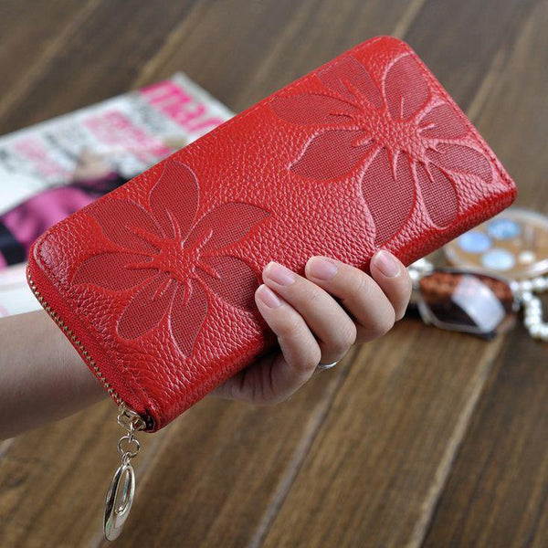 Fashion Flower Print Leather Wallets