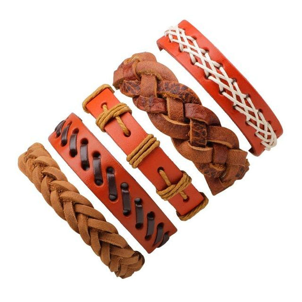 6pcs Vintage Leather Bracelets