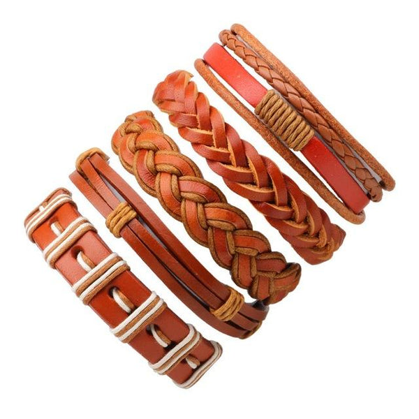 6pcs Vintage Leather Bracelets