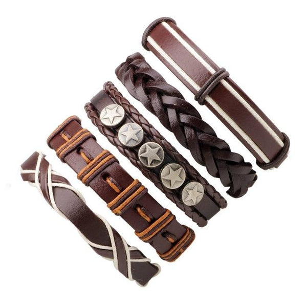 6pcs Vintage Leather Bracelets