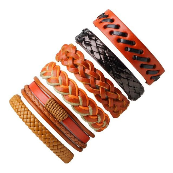 6pcs Vintage Leather Bracelets