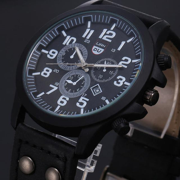 Military Leather Strap Watch
