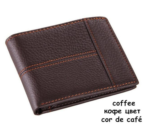 Genuine Leather Short Wallet