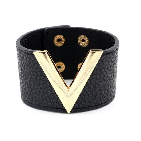 The Big V Leather Bracelet